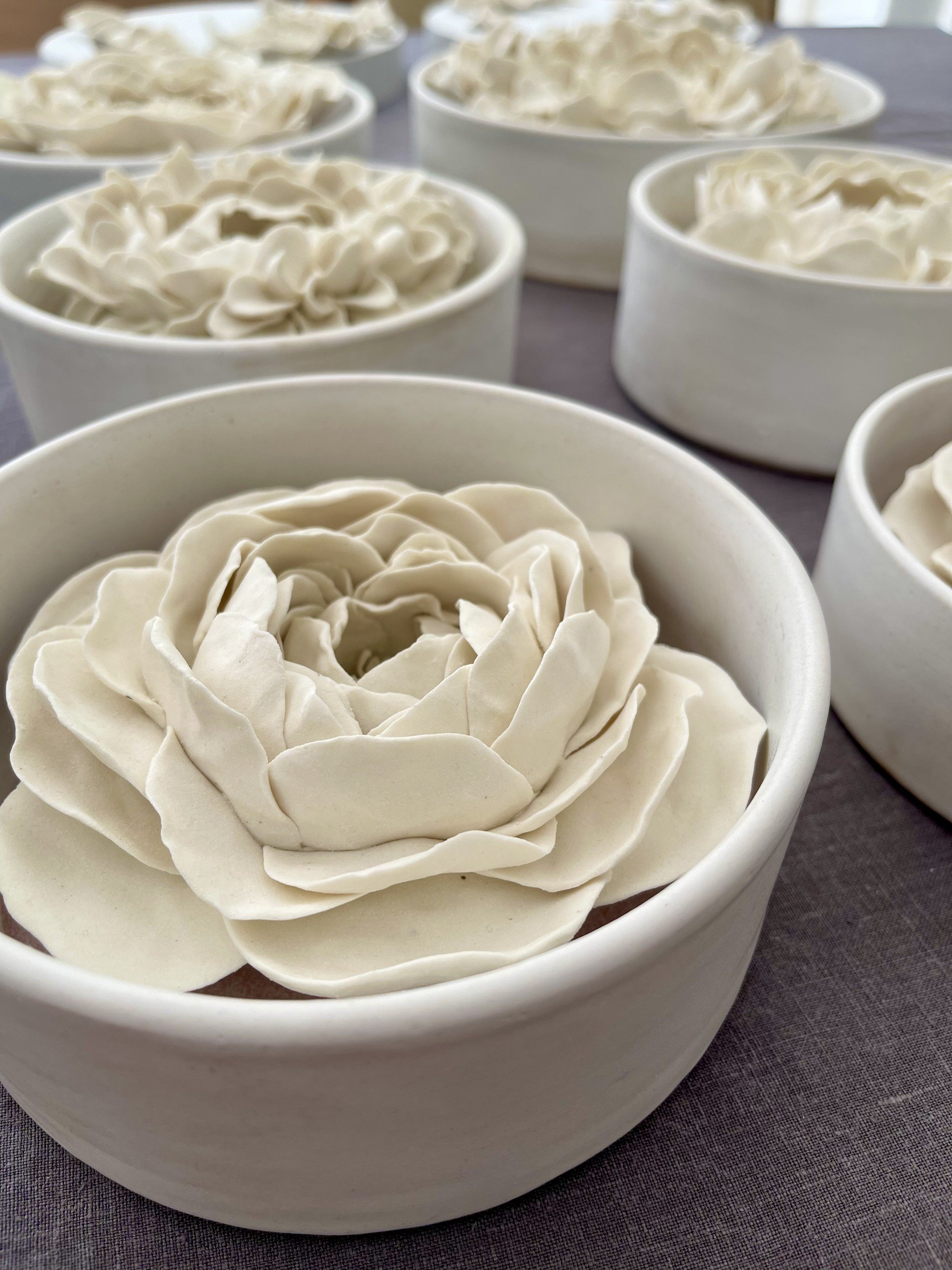 Kate Kelleher Sculptural Ceramics - Framed porcelain flower art